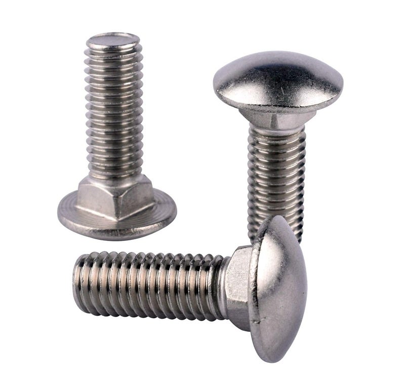 KOSJETHAS Store 5/16-18 x 1-1/4" Carriage Bolts Screws, Round Head Square Neck, 304 Stainless Steel 18-8, UNC Coarse Fully Thread, Quantity 10Pcs - Image 3